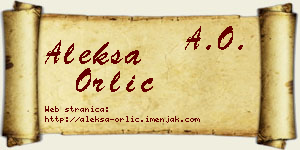 Aleksa Orlić vizit kartica